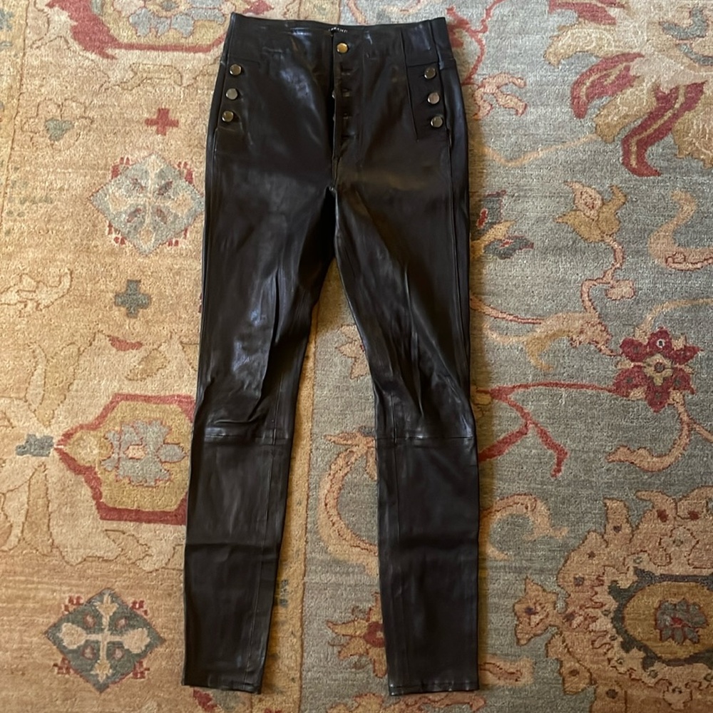 J brand Natasha black leather pants